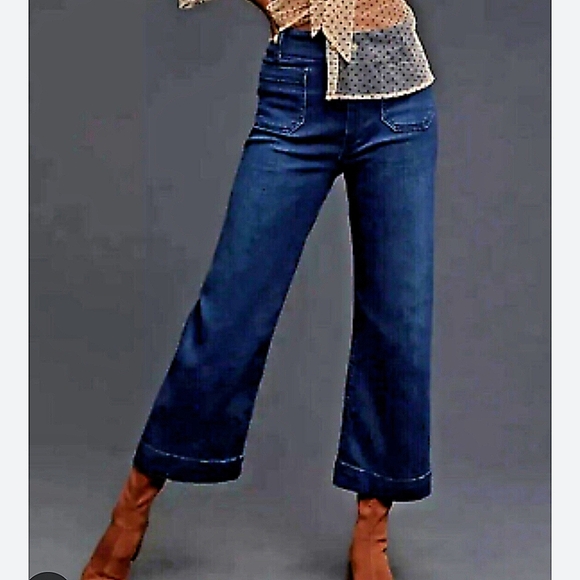Pilcro Women's Blue Wide-Leg Jeans Size 23 Tall - Picture 1 of 16